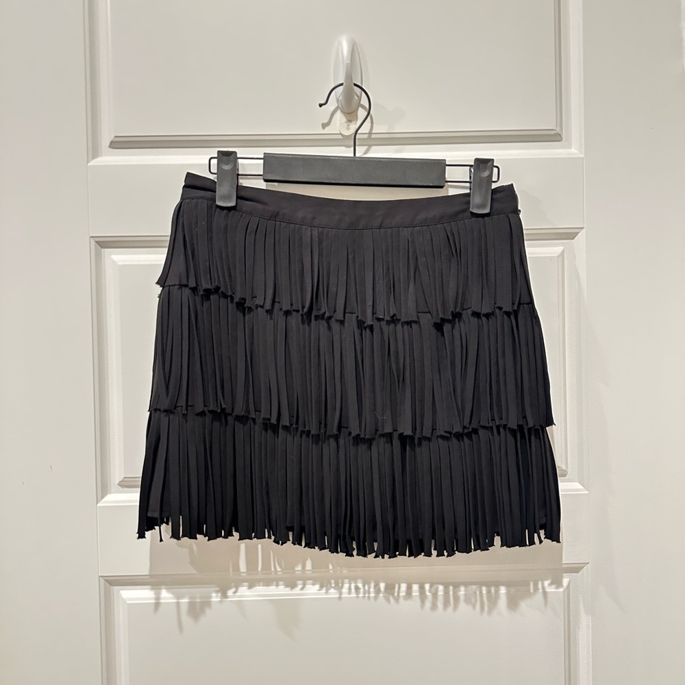 Forever 21 Fringe Black Skirt - XS